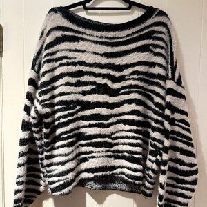 RIVER ISLAND ZEBRA PRINT BOATNECK SWEATER - SIZE 16 UK